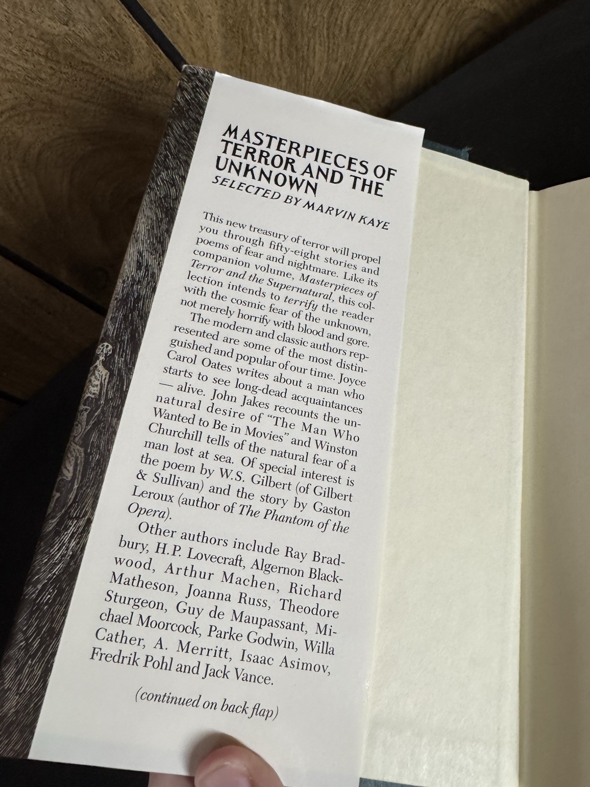 Masterpieces of Terror and the Unknown by Marvin Kaye 1993 Hardcover Dust Jacket