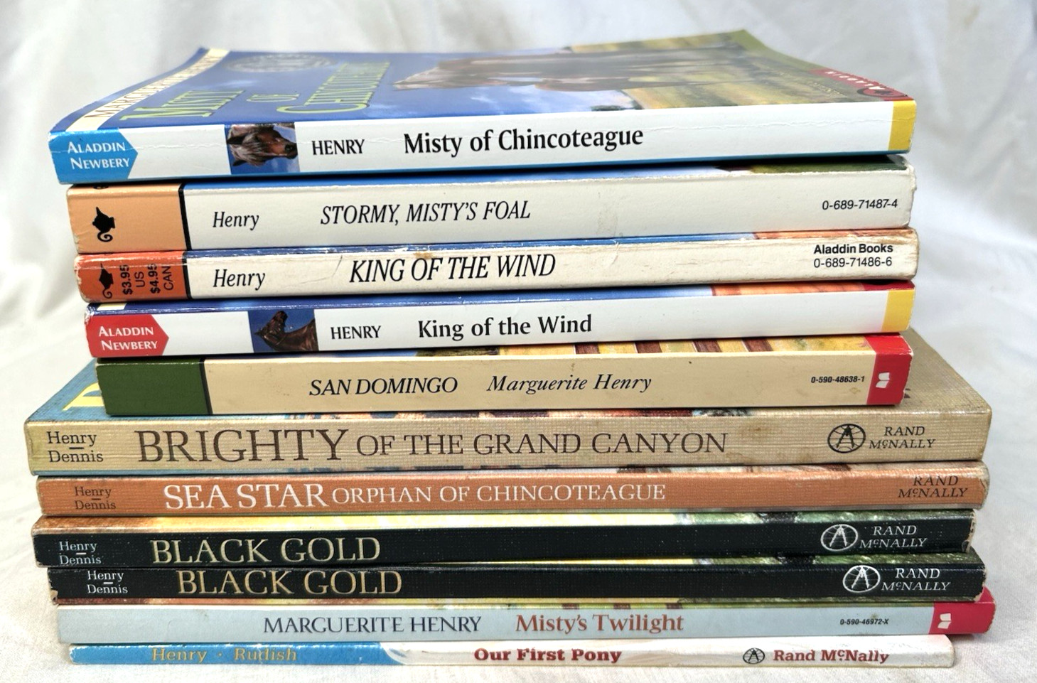 Lot 11 MARGUERITE HENRY Vintage Books Rand McNally Bright Black Gold PB