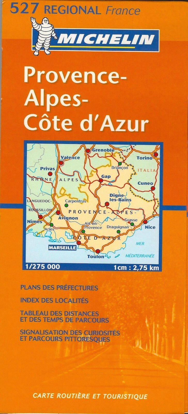 Michelin Map of Provence-Alps-French Riviera, France, Michelin Map #527