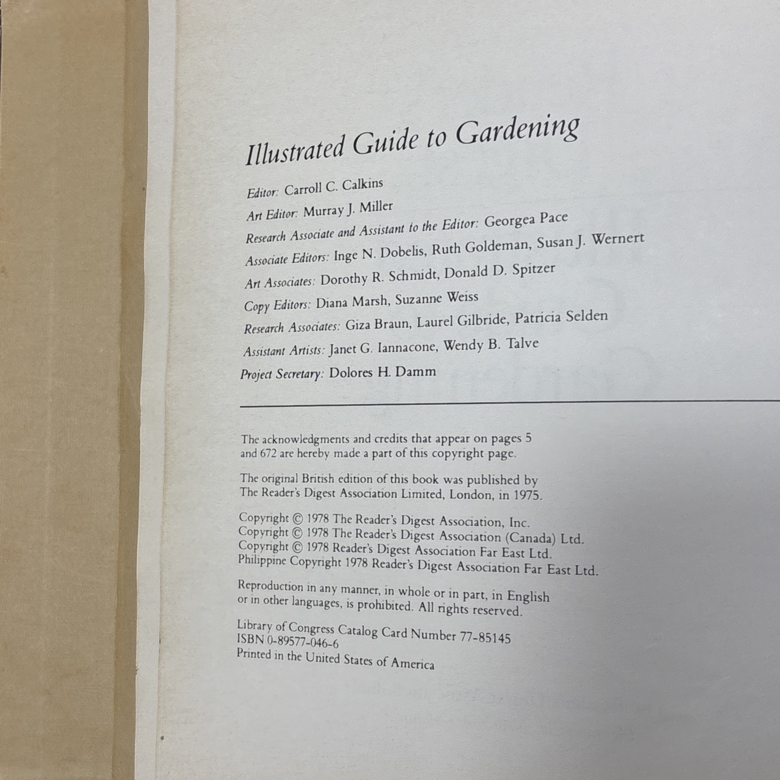 Readers Digest Illustrated Guide to Gardening , 1978, hardcover, 672 pages