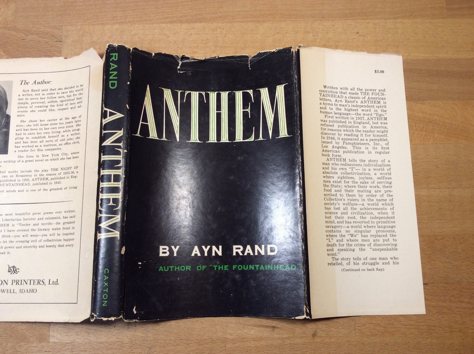 Anthem, Ayn Rand, RARE 1953 Hardcover w/ Dust Jacket