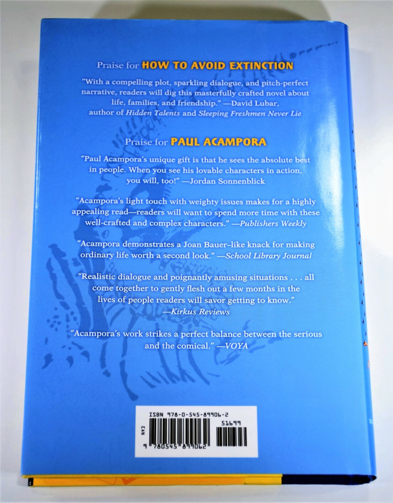 Paul Acampora HOW TO AVOID EXTINCTION Scholastic Press 2016, 1st Edition, H/C