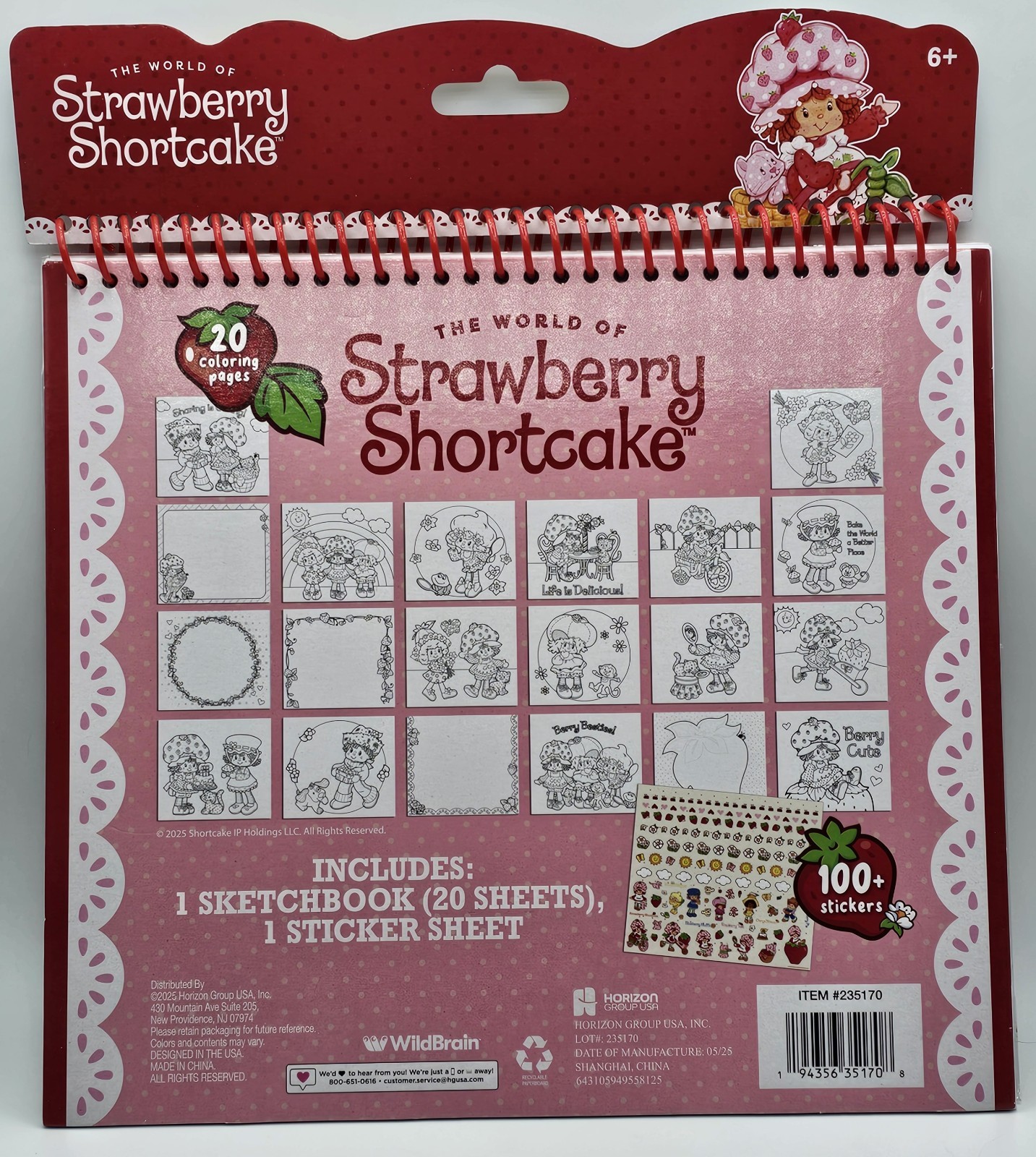 Strawberry Shortcake Sketchbook 20 Pages Over 100 Stickers
