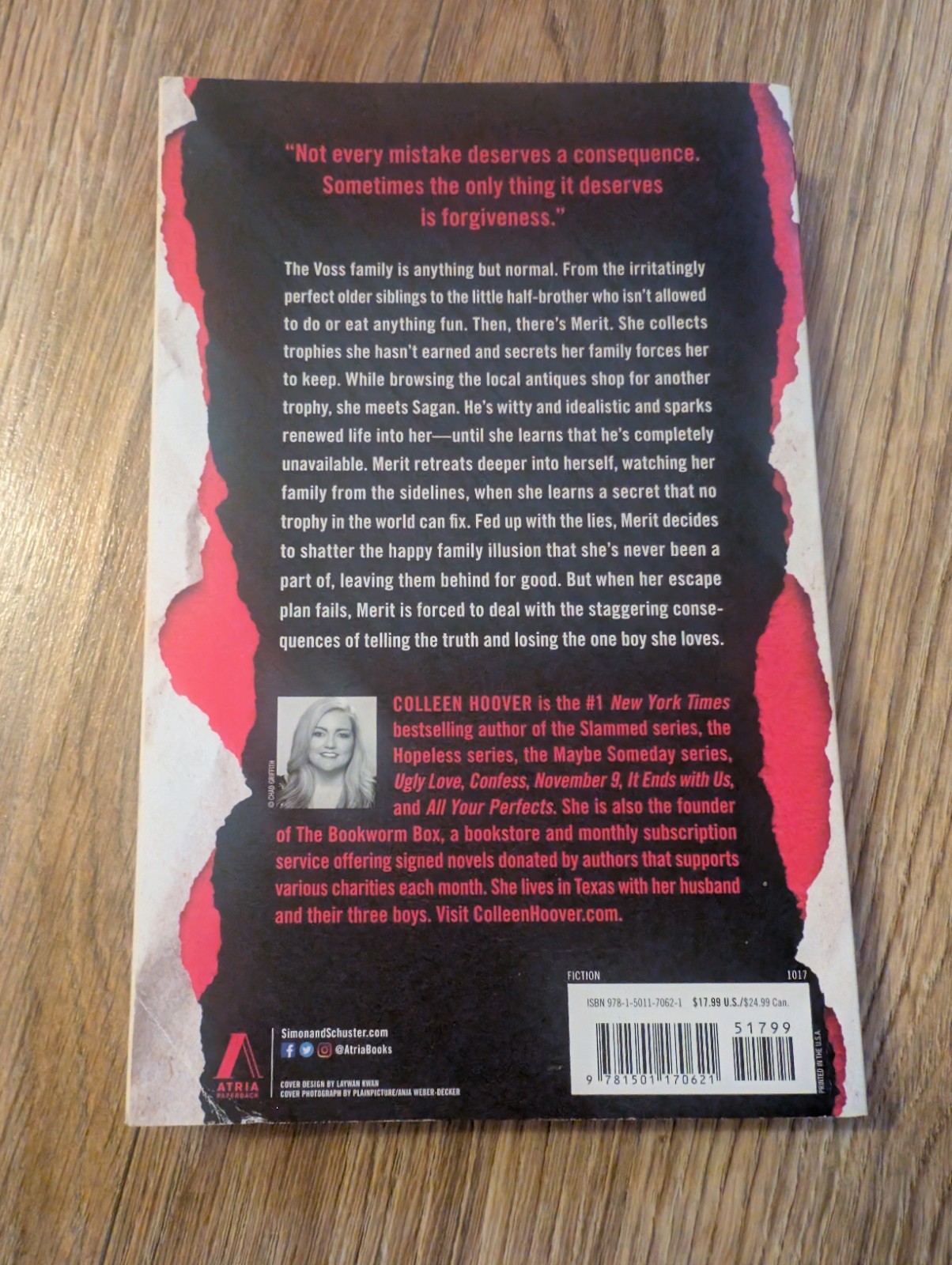 Without Merit : A Novel by Colleen Hoover (2017, Trade Paperback)