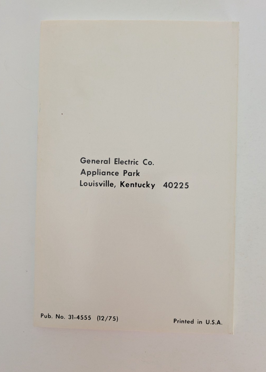 1975–76 GE Refrigerator-Freezer Service Handbook General Electric Repair Manual