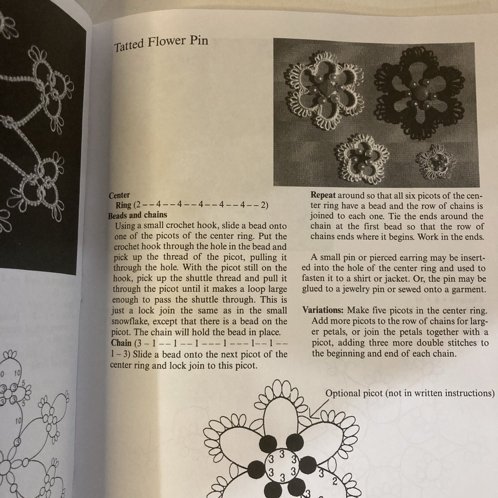 Easy Tatting Dover Crafts: Lace Template Pattern Linden Rozella Florence Book