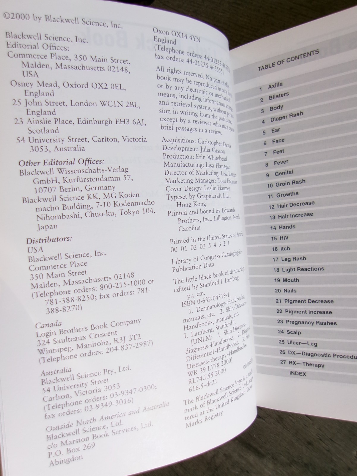Little Black Book of Dermatology by Stanford I. Lamberg MD Primary Health 2000