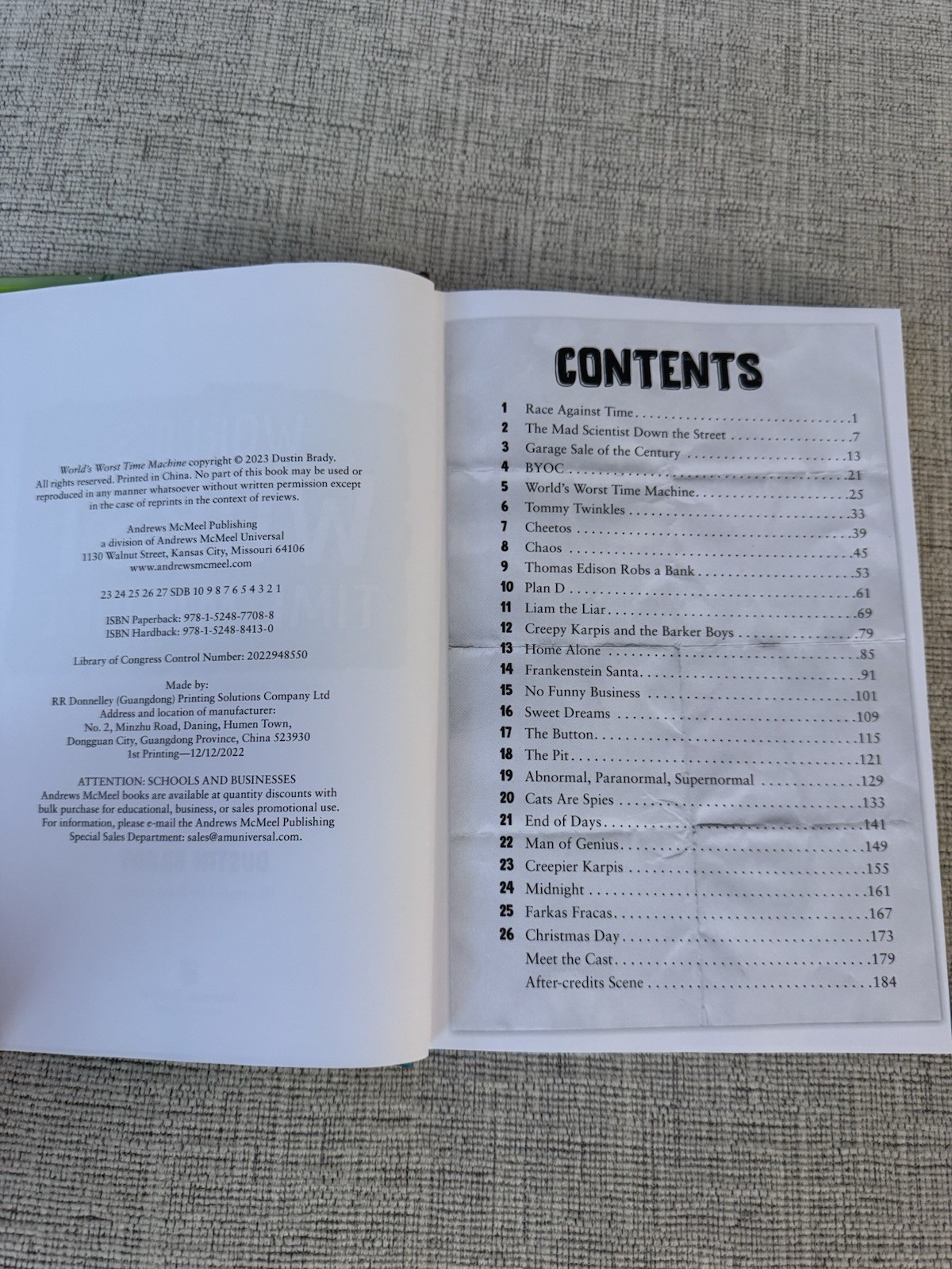 World’s Worst Time Machine by Dustin Brady (2023, Hardcover)