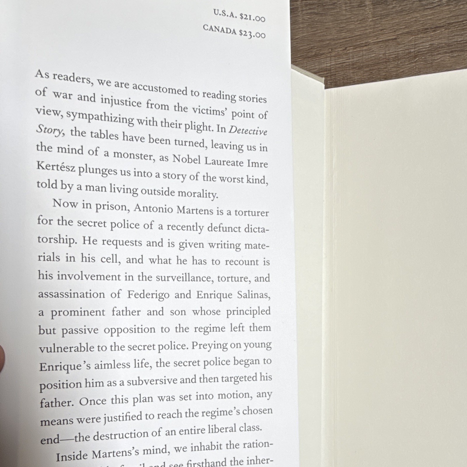 Imre Kertész Detective Story Hardcover 2008 Borzoi Book Knopf Dust Jacket