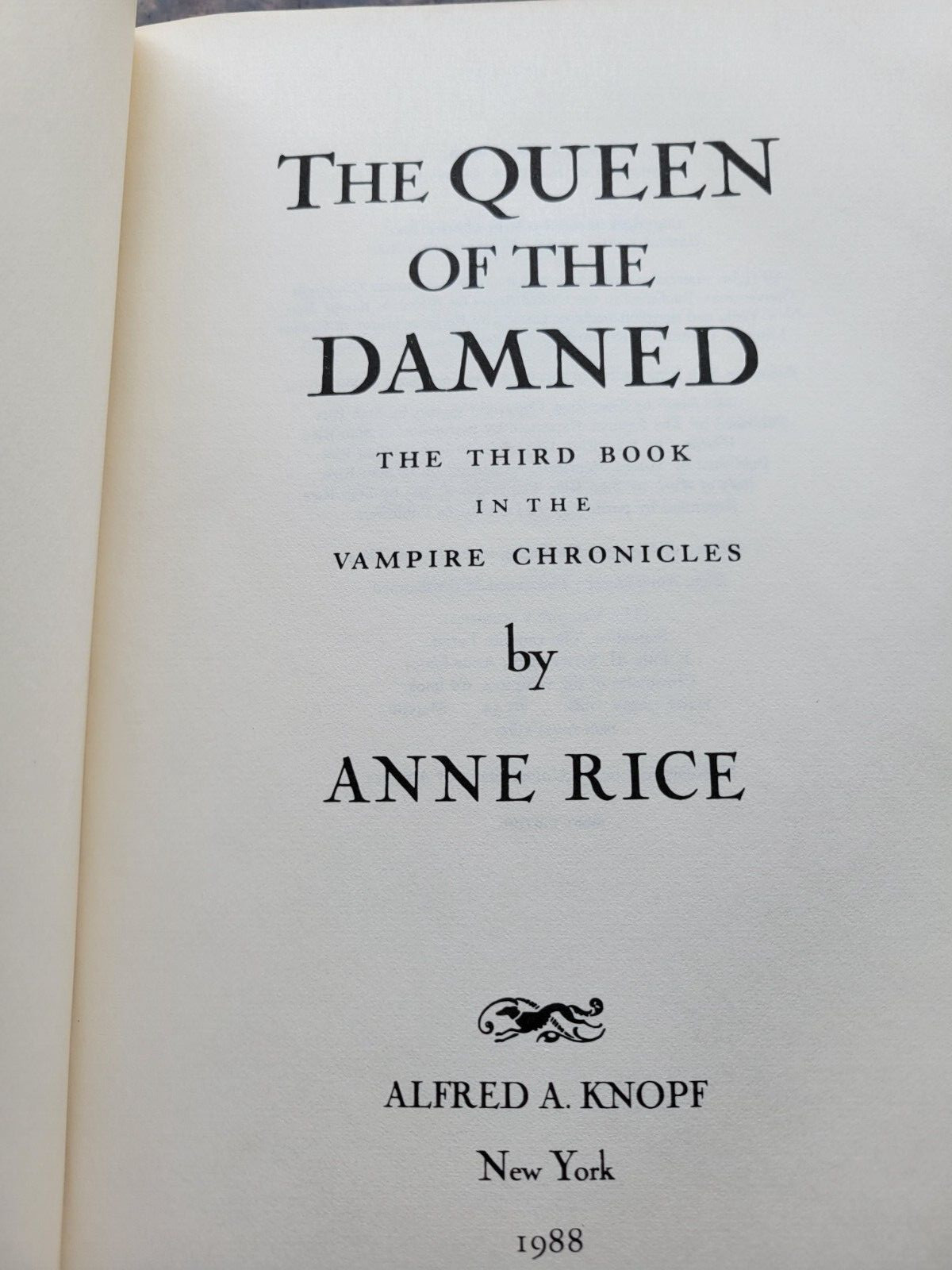 Vampire Chronicles Ser: The Queen of the Damned by Anne Rice (1988, Hardcover)