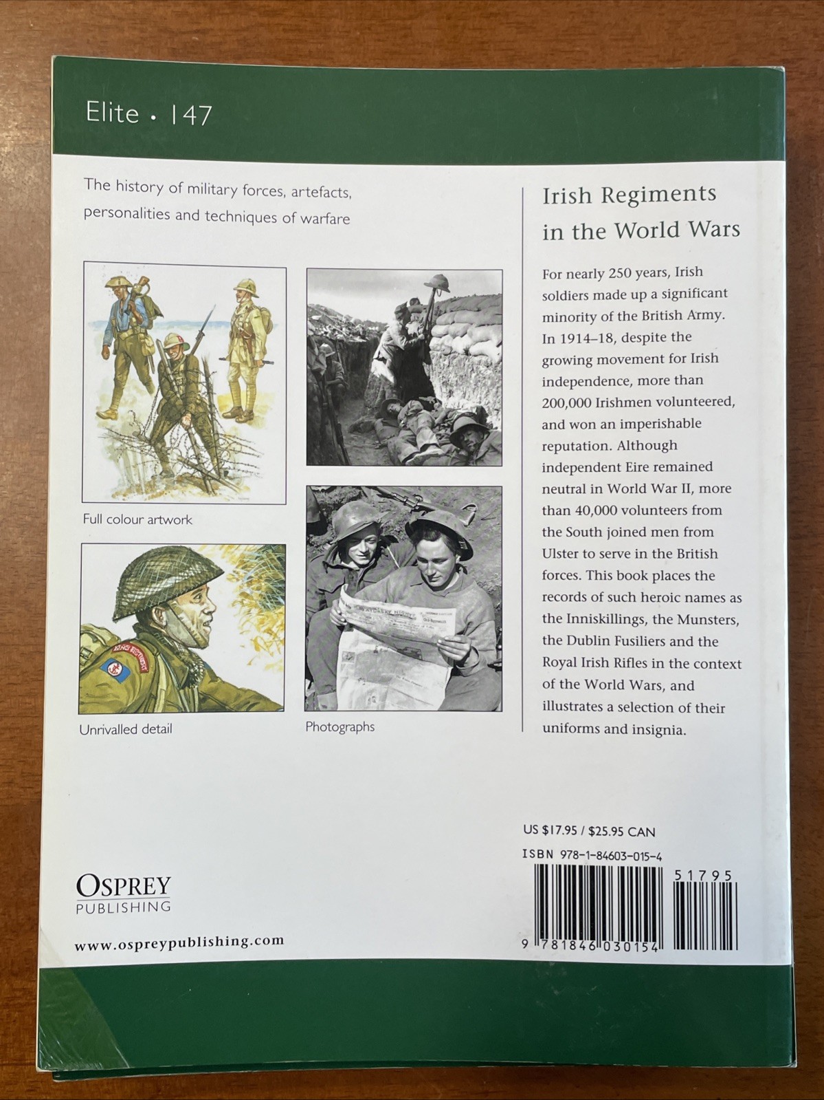 Irish Regiments in the World Wars – Osprey Elite Series , #147, 64 Pages, SB