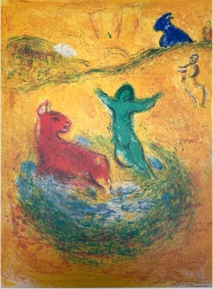 DAPHNIS & CHLOE with 42 COLOR LITHOGRAPHS by MARC CHAGALL – 1977 Editions Verve