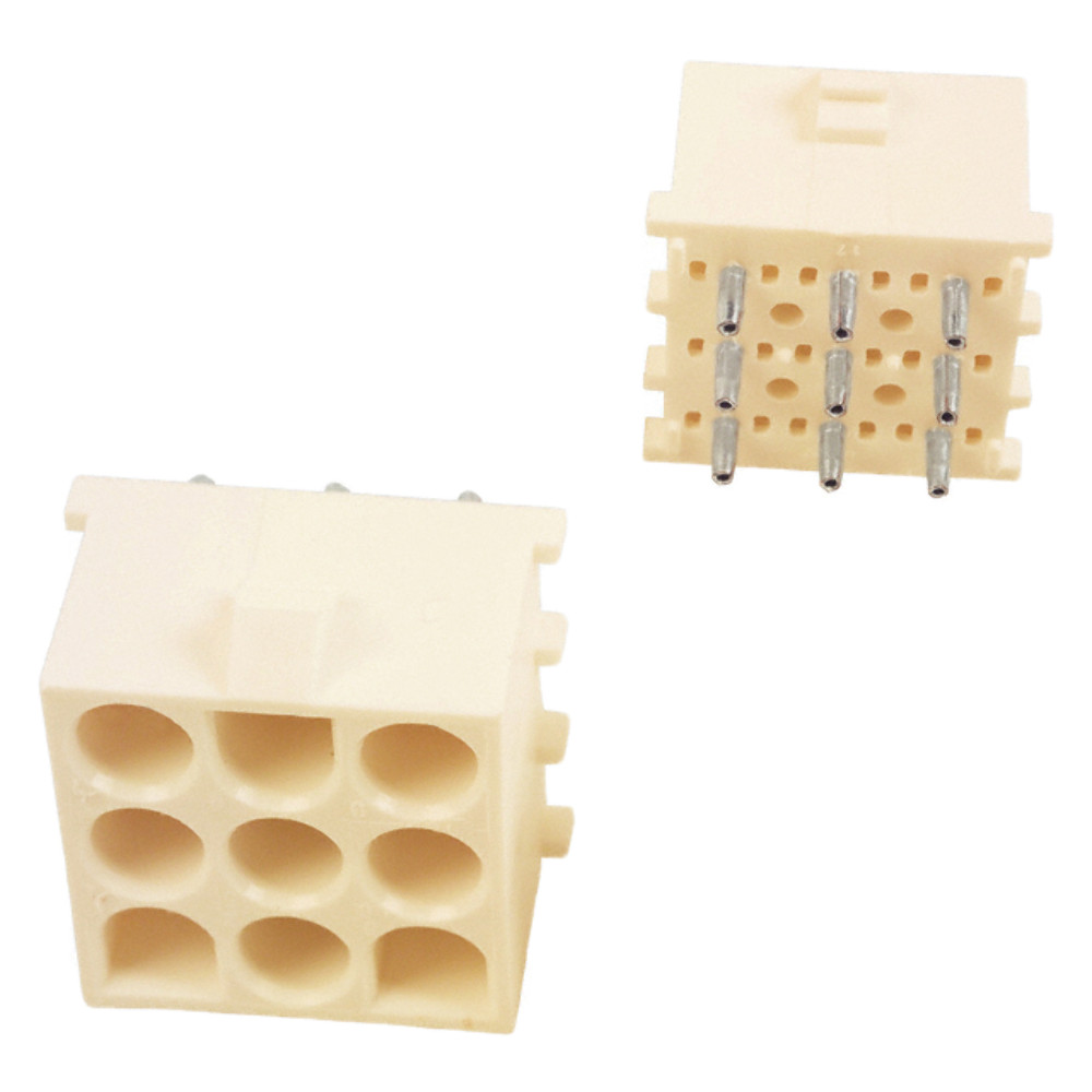 350763-4 Connector Header 9 Position 0.250″ (6.35mm) Through Hole Tin :RoHS