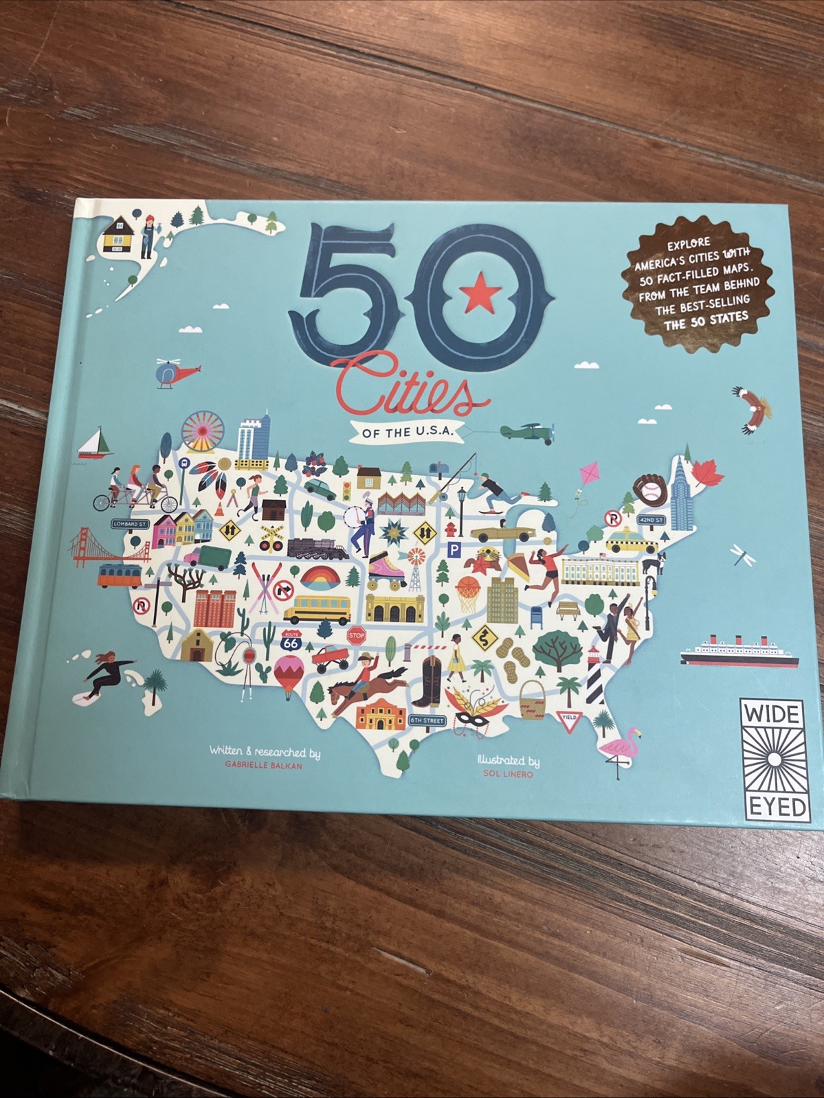 Lot Of 5 Wide Eye Geography 50 States Maps Cities National Parks USA Books
