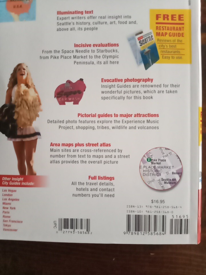 Seattle Insight City Guide guidebook. 2007, New, 265 pages, Color