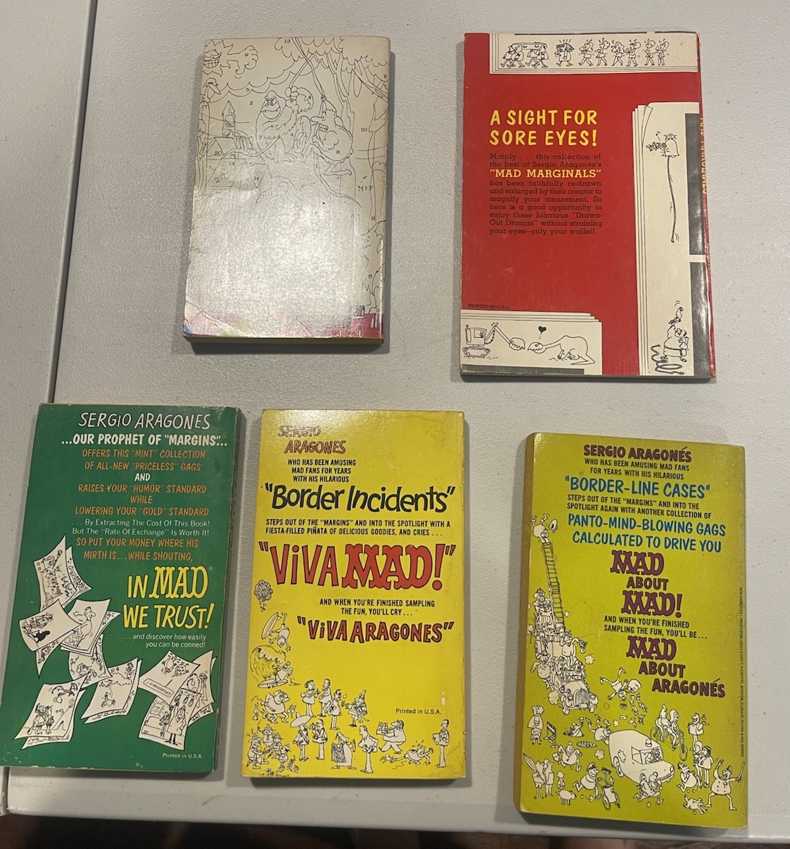 MAD Magazine Sergio Aragonés Lot 5 Paperback Books Mad Marginals Viva Mad VTG