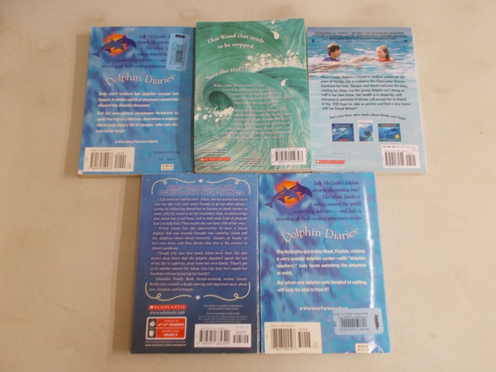 5 DOLPHIN DIARIES PLUS HOW TO SPEAK ONE WHITE TALE 2 TOUCHING WAVES INTO BLUE