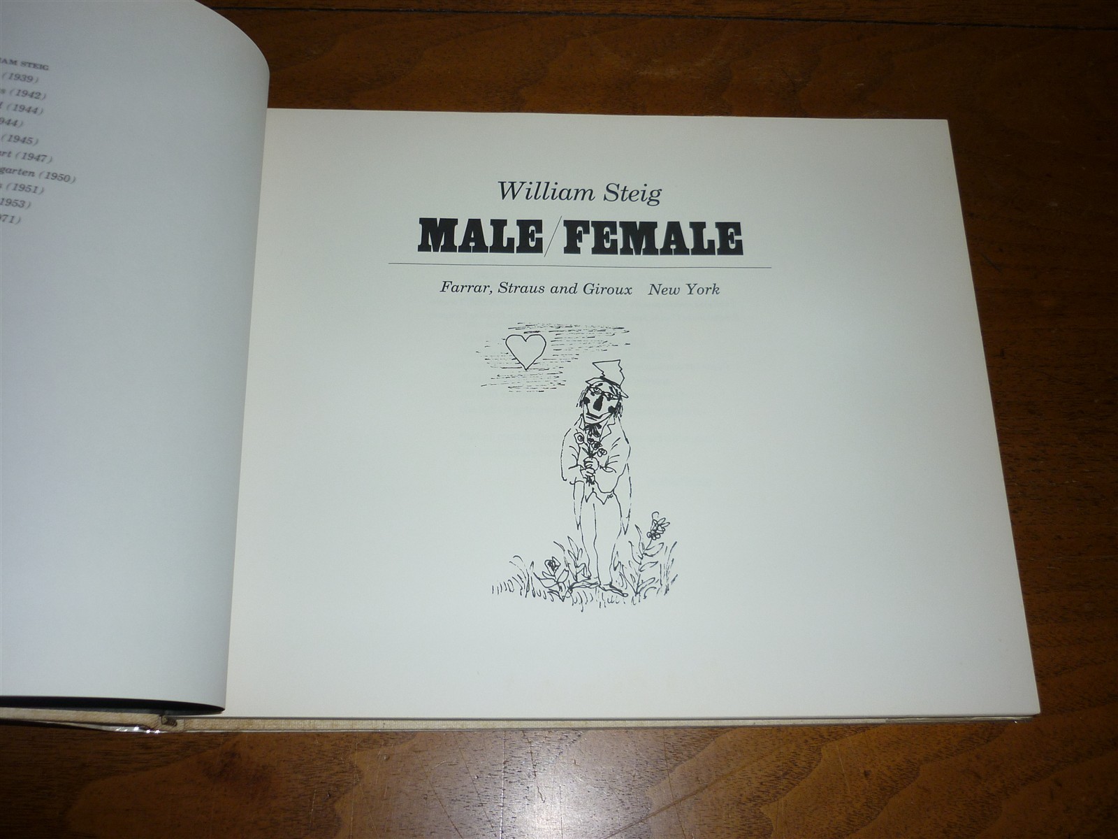 William Steig. Male/Female.1st ed. 1971. VG+ in VG jacket.