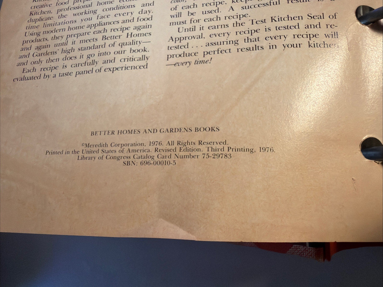 Vintage 1976 Better Homes and Gardens New Cook Book 5 Ring Binder Hardcover