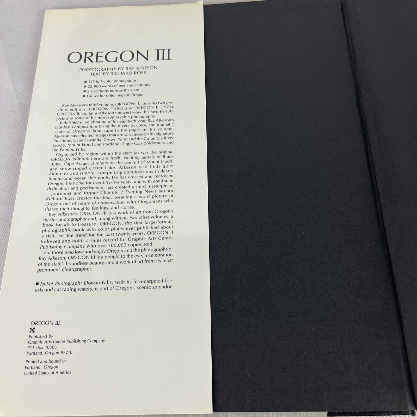 OREGON III SIGNED by Ray Atkeson & Richard Ross – HC/DJ – 1987