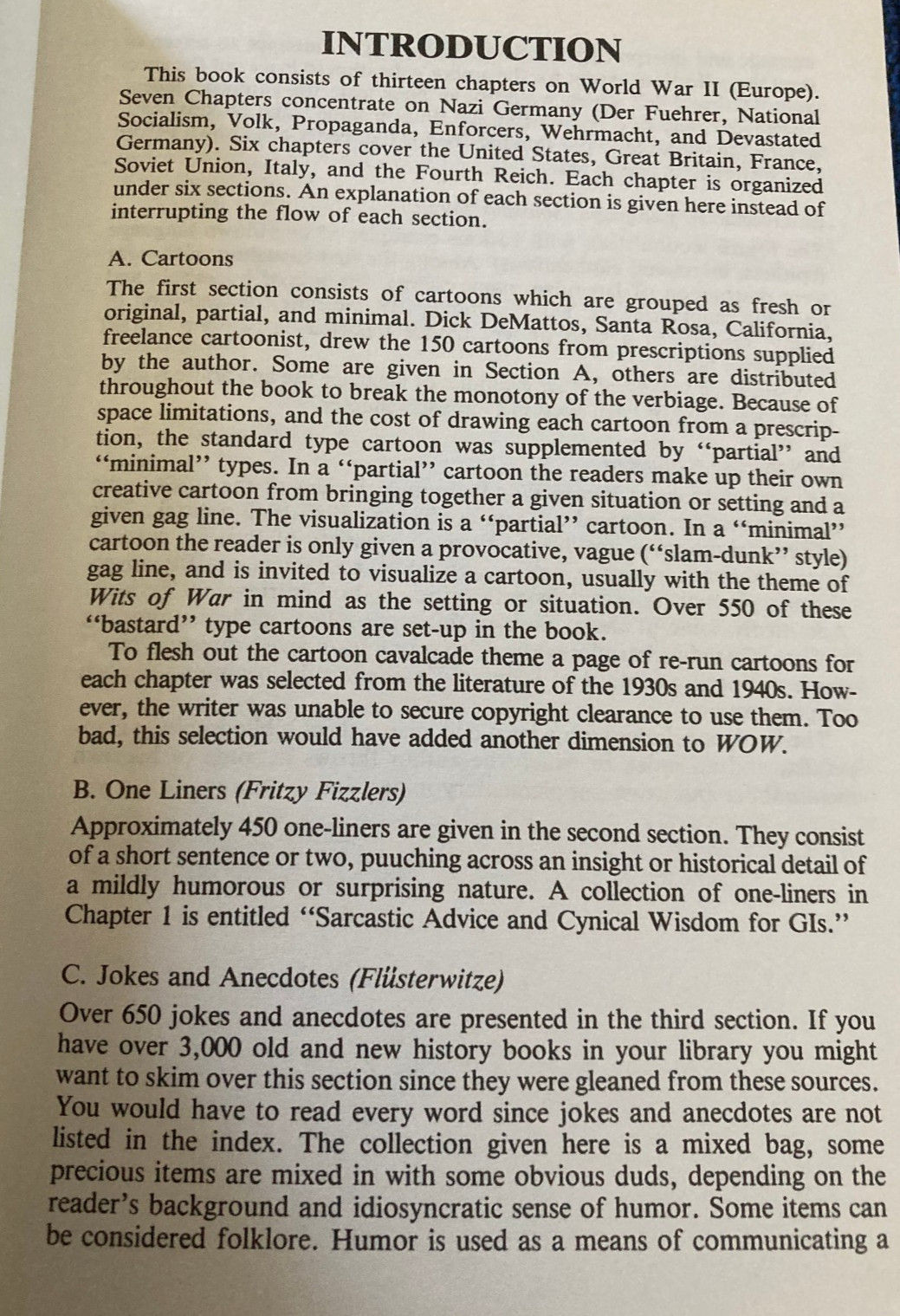 Wits Of War: Unofficial G.I. Humor – History of WWII by Edwin J. Swineford, 1989