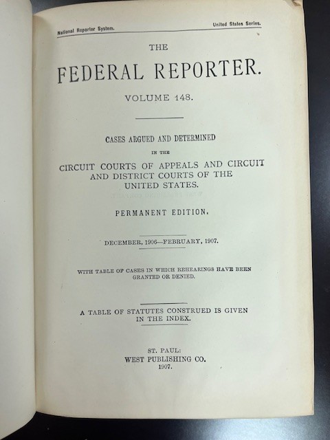 Lot of 5 Federal Reporter Antique Law Books 1900s Vols 145 148 149 152 153