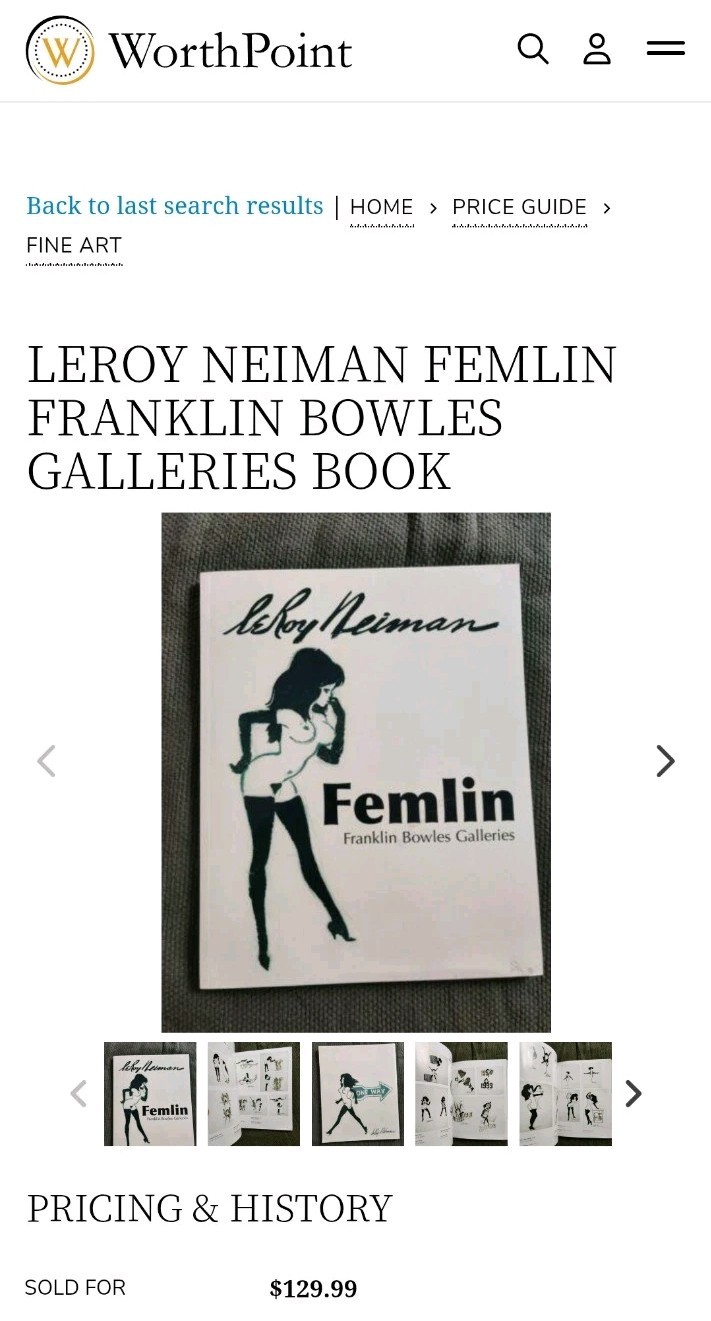 LEROY NEIMAN VinTagE 2009 ENCORE FEMLIN EroTiCa BOOK Franklin Bowles Galleries