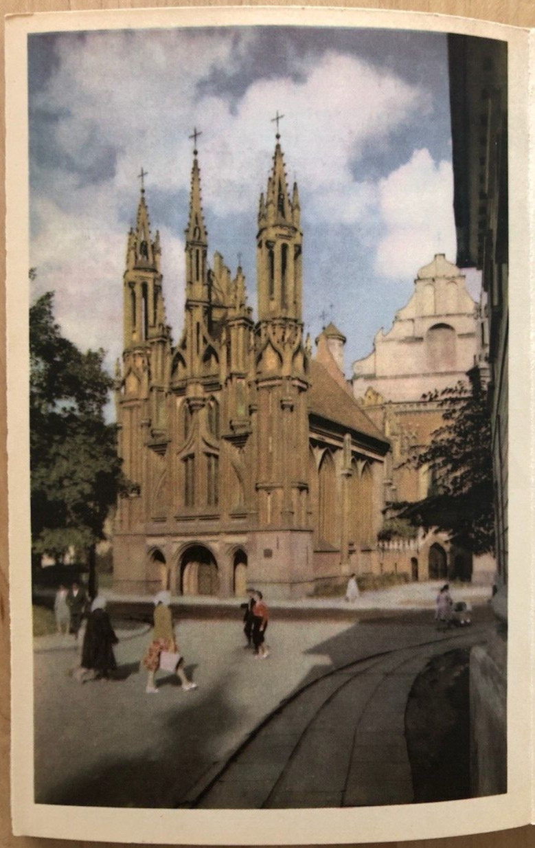 Set of 32 Vintage Color Souvenir Cards of Vilnius Lithuania, 4 x 6.25 in, 1950s