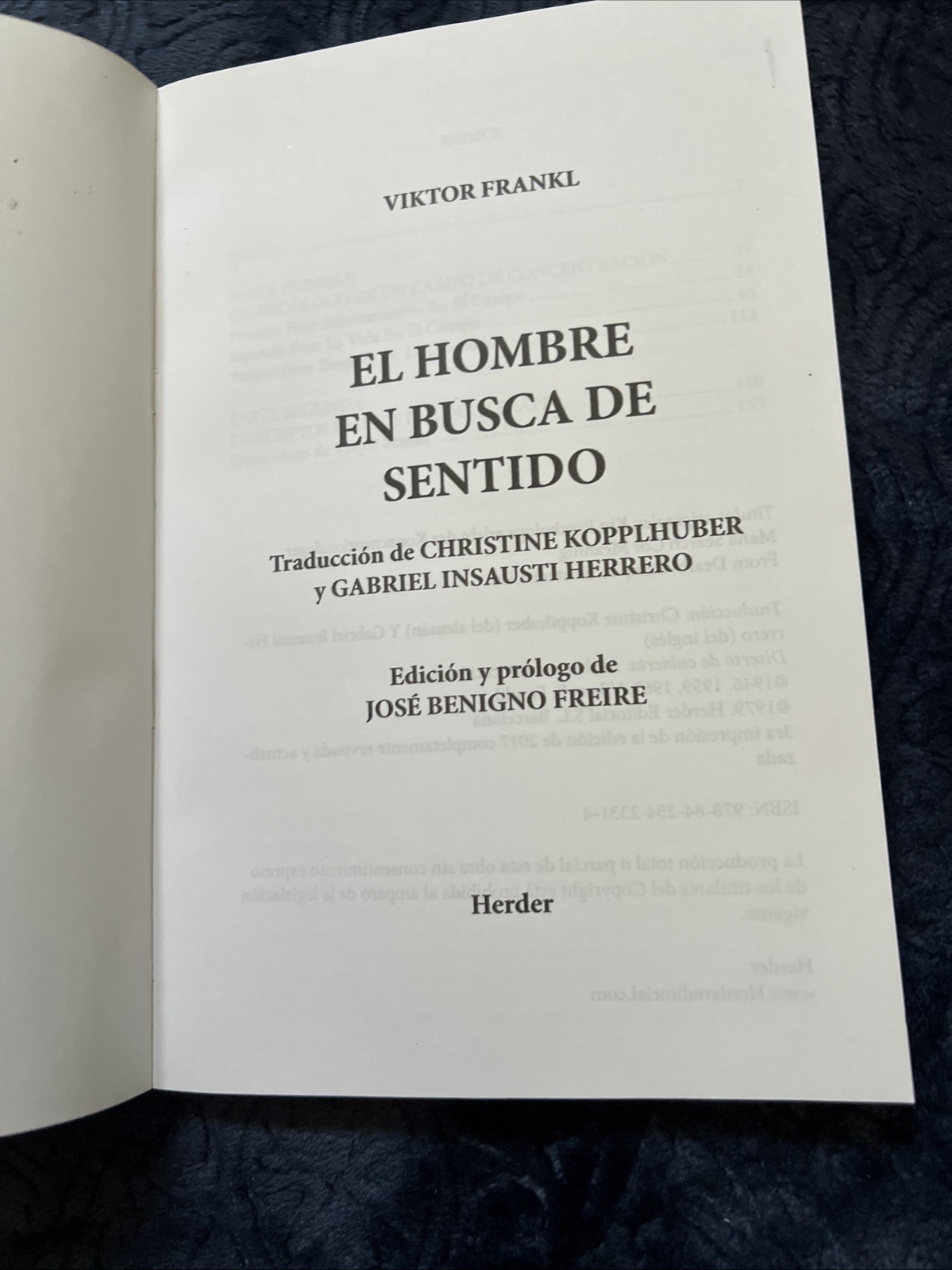 El hombre en busca de sentido by Frankl, Viktor Emil Paperback / softback Book