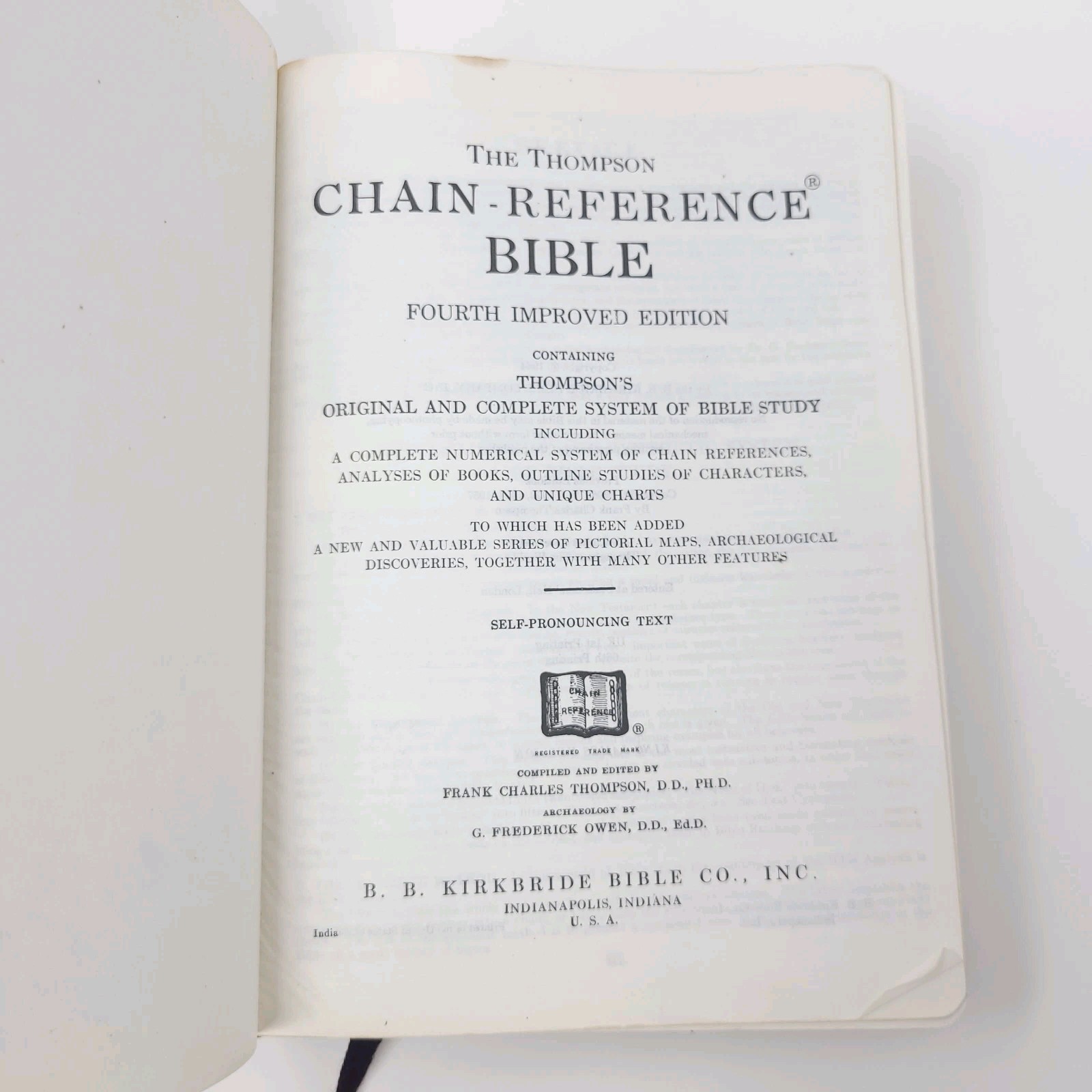 The Thompson Chain Reference Bible 4th Improved Edition Red Letter KJV 1964