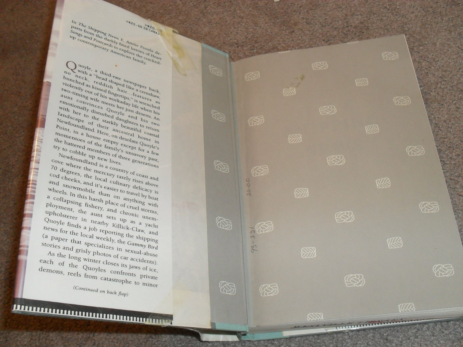 E. Annie Proulx – THE SHIPPING NEWS – TRUE 1st ed / 1st ptg HB/DJ 1993 Pulitzer