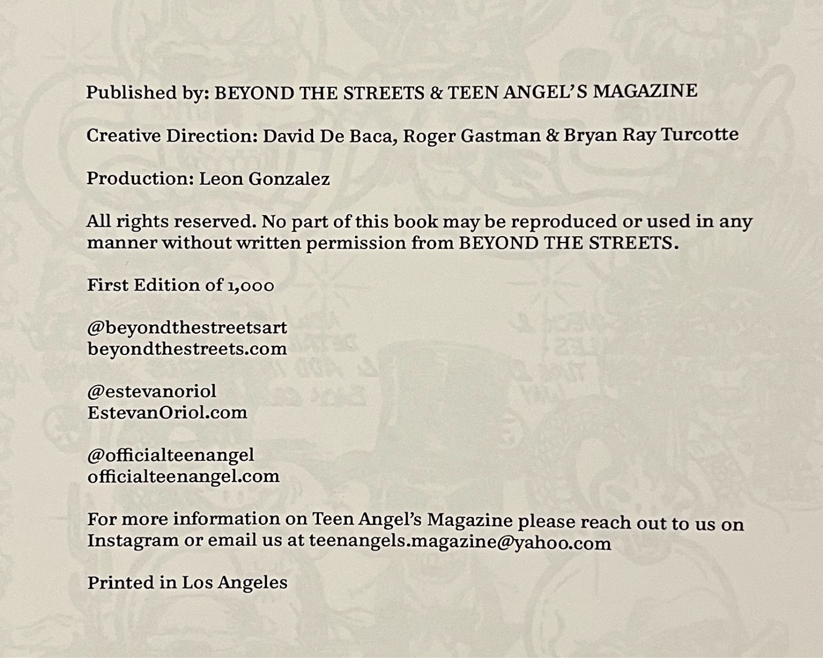 Teen Angel & Estevan Oriol: Dedicated To You Beyond the Streets 2024 1st Ed 500