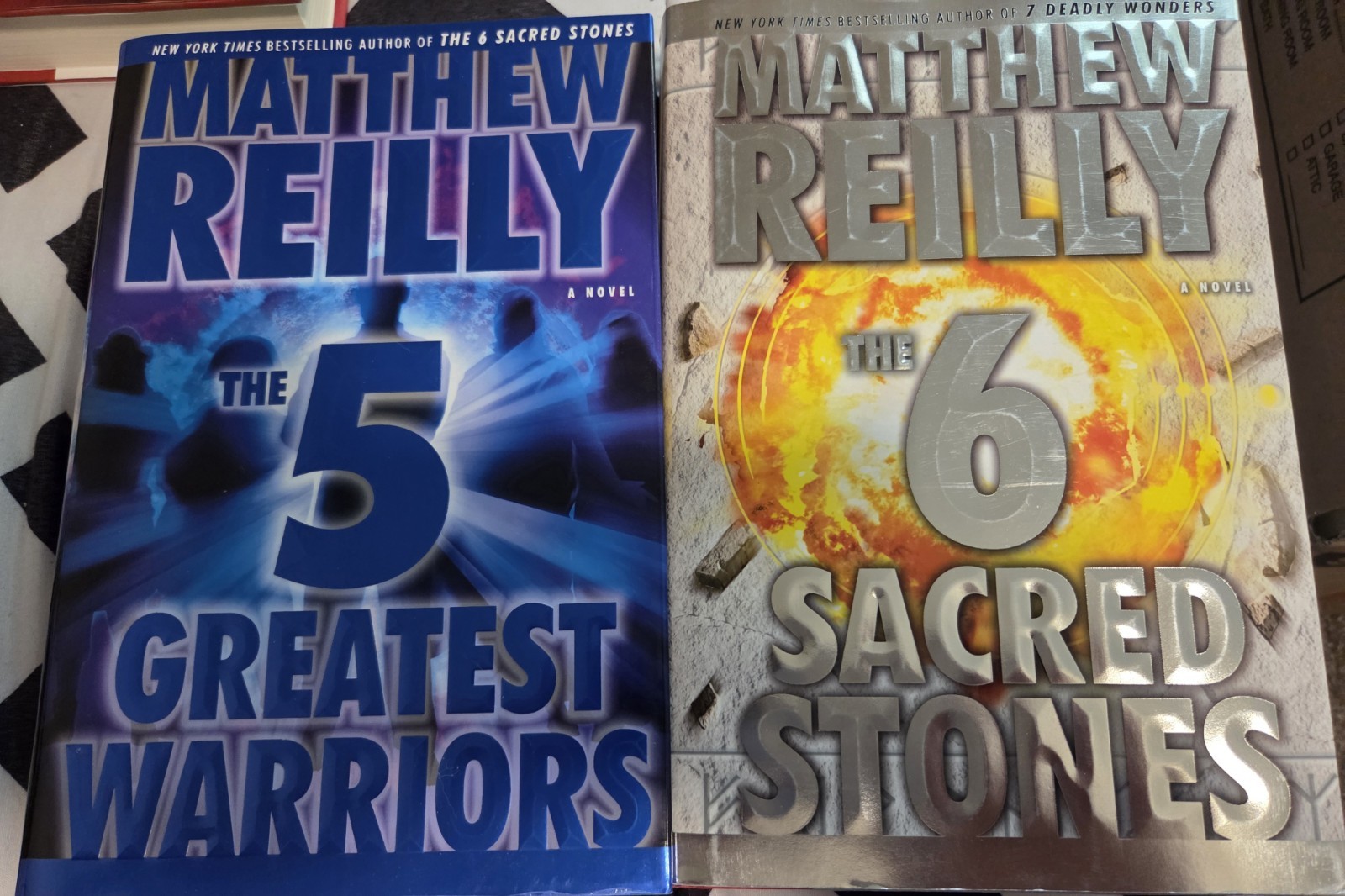 Matthew Reilly The 5 Greatest Warriors / The 6 Sacred Stones Hardcover Novel (E…