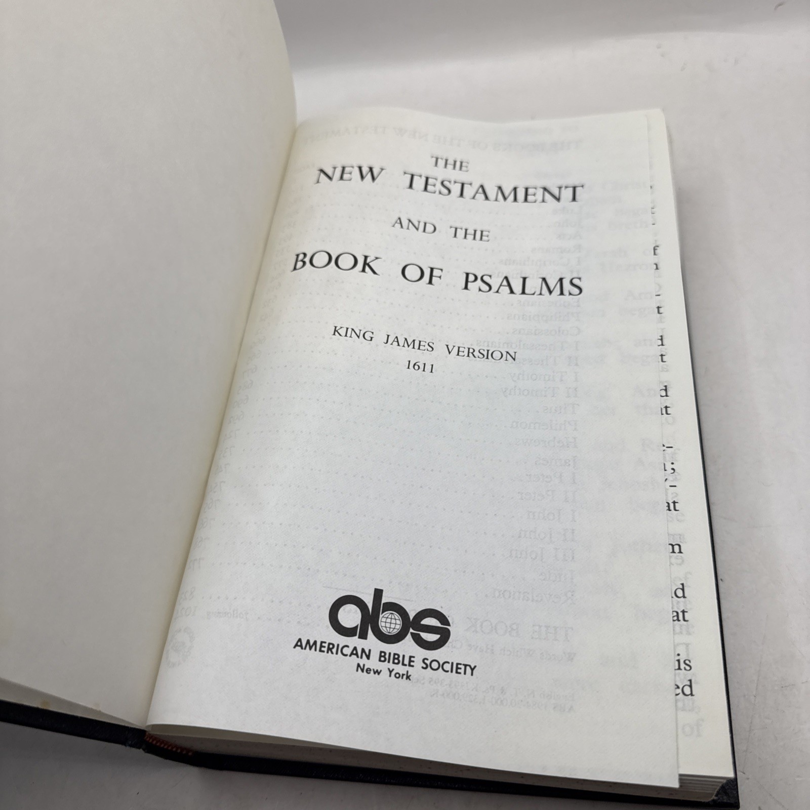 New Testament Psalms KJV Giant Print Hardcover American Bible Society Bible 1980
