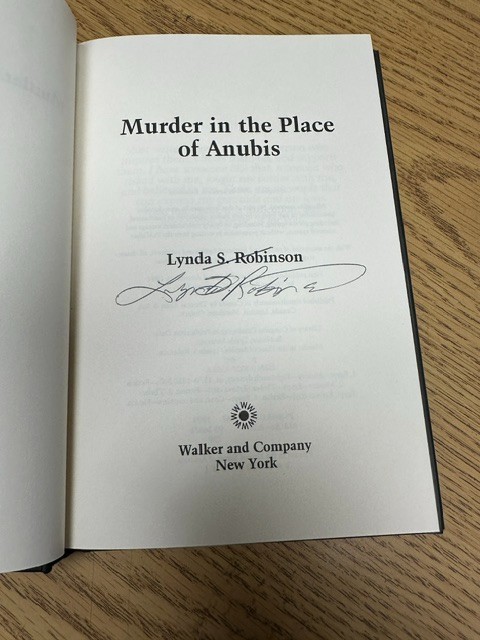 MURDER IN THE PLACE OF ANUBIS Signed by Lynda S. Robinson, 1st ed 1st ptg HCDJ