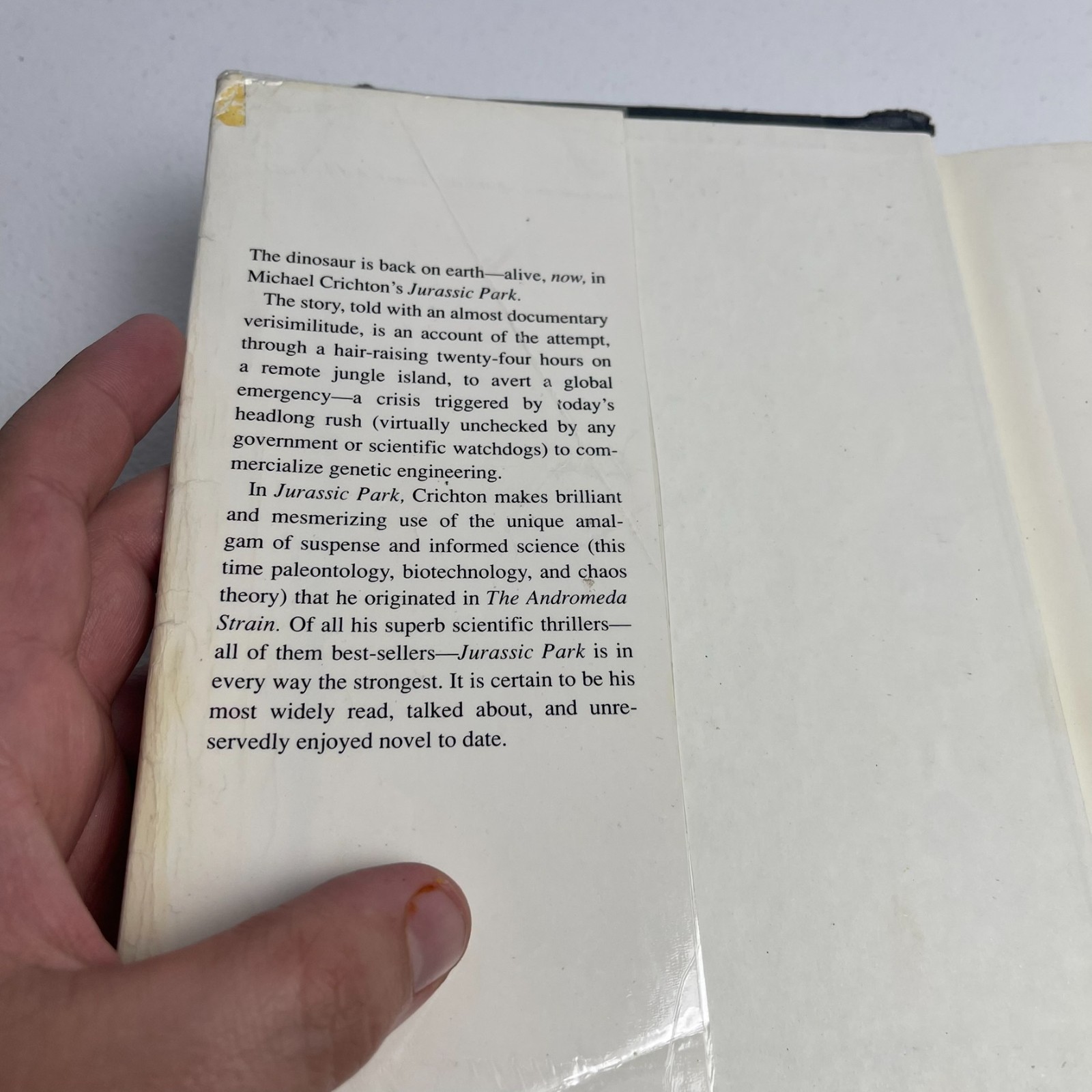 VTG Rare Jurassic Park – Michael Crichton HC 1990