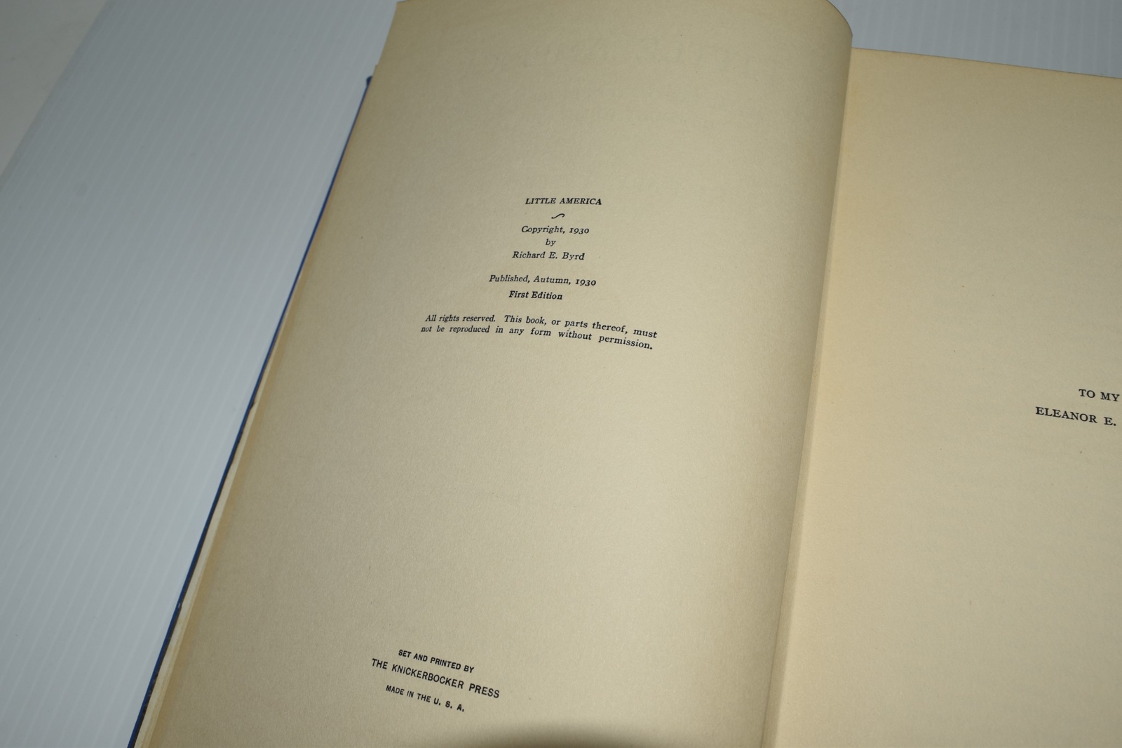 *DF* LITTLE AMERICA RICHARD E. BYRD 1ST EDITION SIGNED (AMS103)