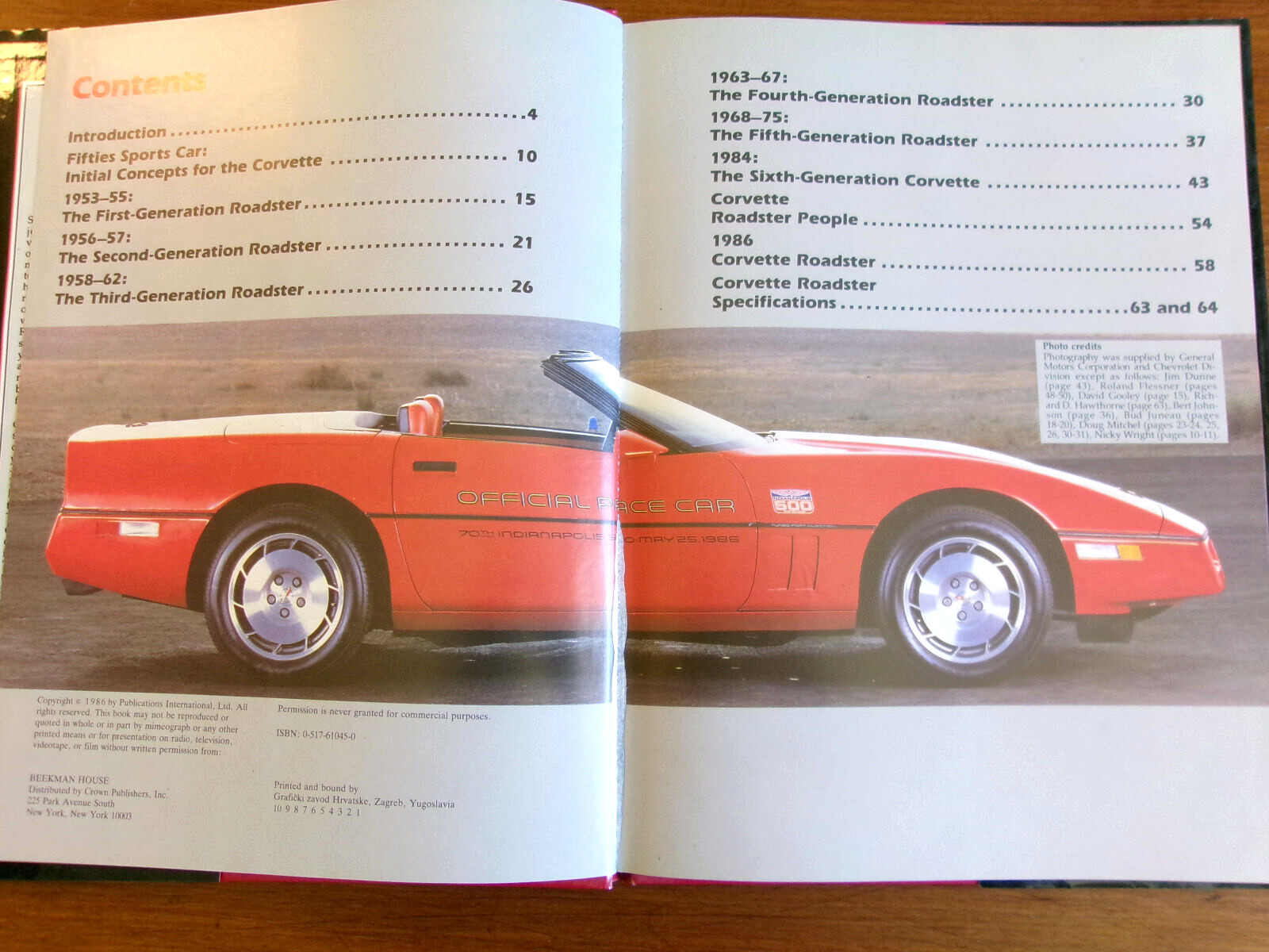 Corvette Roadster History Of Sports Car 1953 – 1986 HC Book By Consumer Guide –