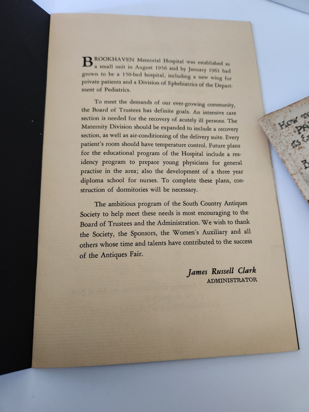 Antiques Society Benefit Booklet/Program Brookhaven Hospital Long Island NY