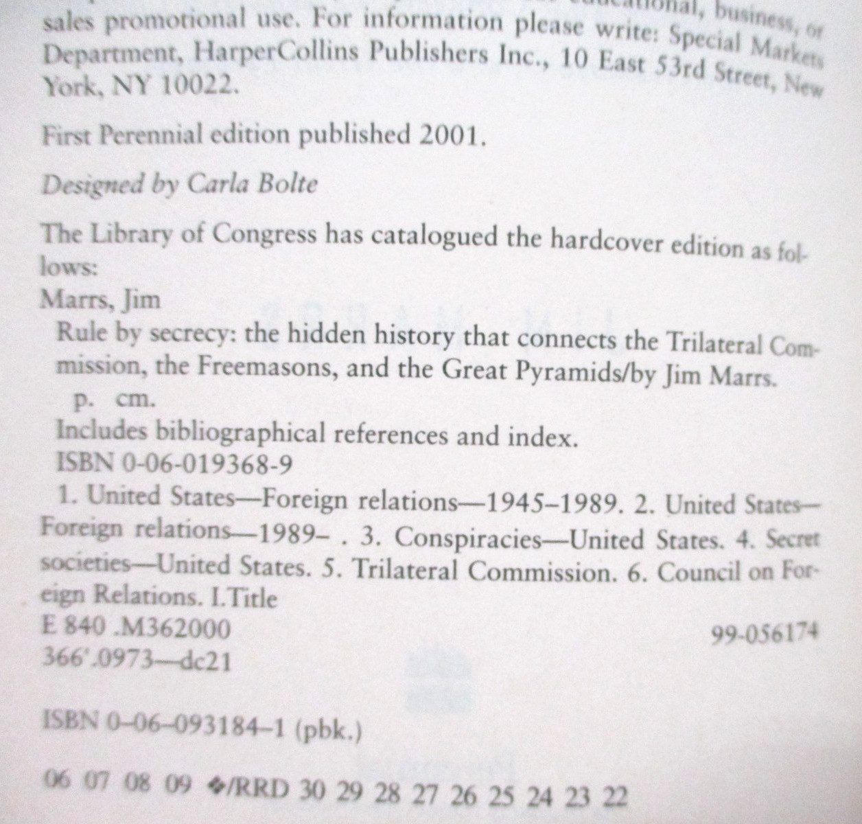 Rule by Secrecy by Jim Marrs PB Trilateral Commission, Freemasons, Pyramids