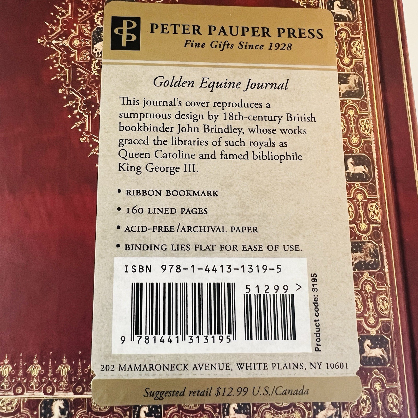 Like New Peter Pauper Press Gold Equine Journal Diary Notebook Excellent