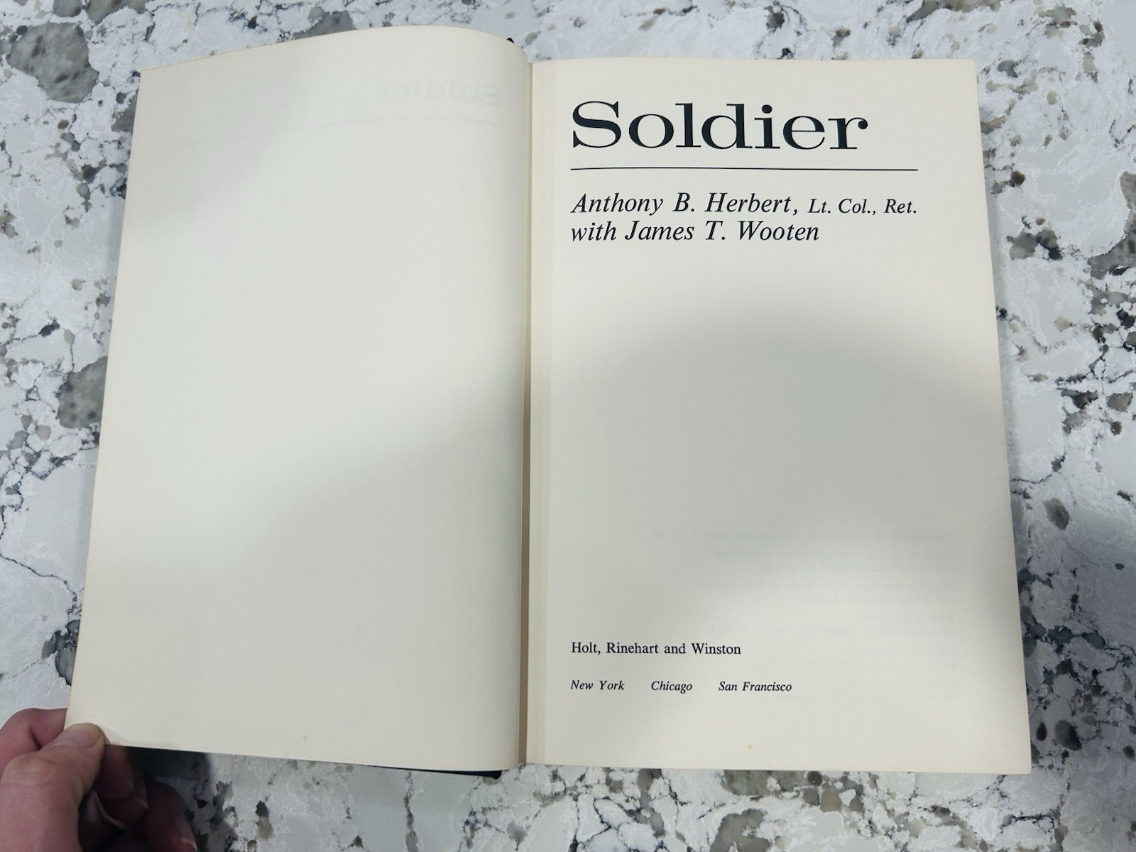 VTG Soldier Hardcover FIRST EDITION, by Herbert Anthony B.; Wooten James T. 1973