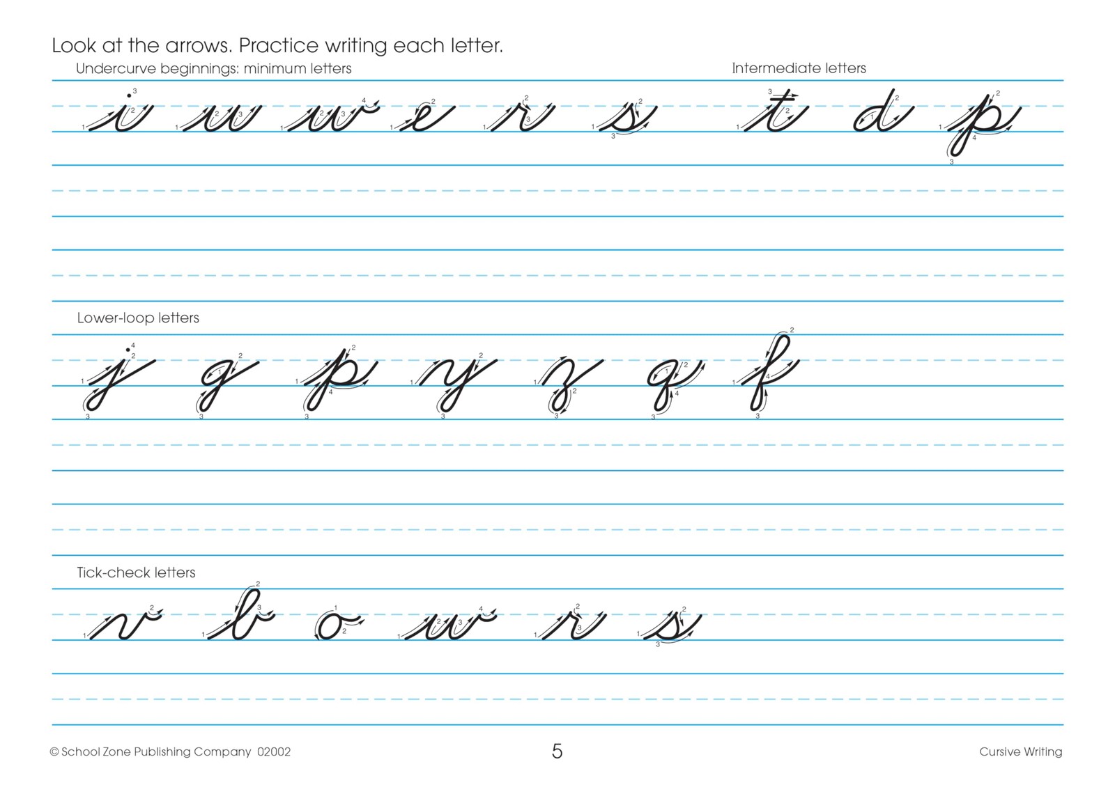 School Zone Cursive Writing Workbook: 32 Pages, 3rd Grade, 4th Grade,…
