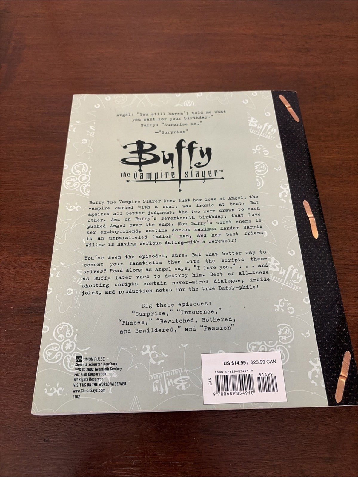 Buffy the Vampire Slayer: The Script Book, Season Two, Volume 3