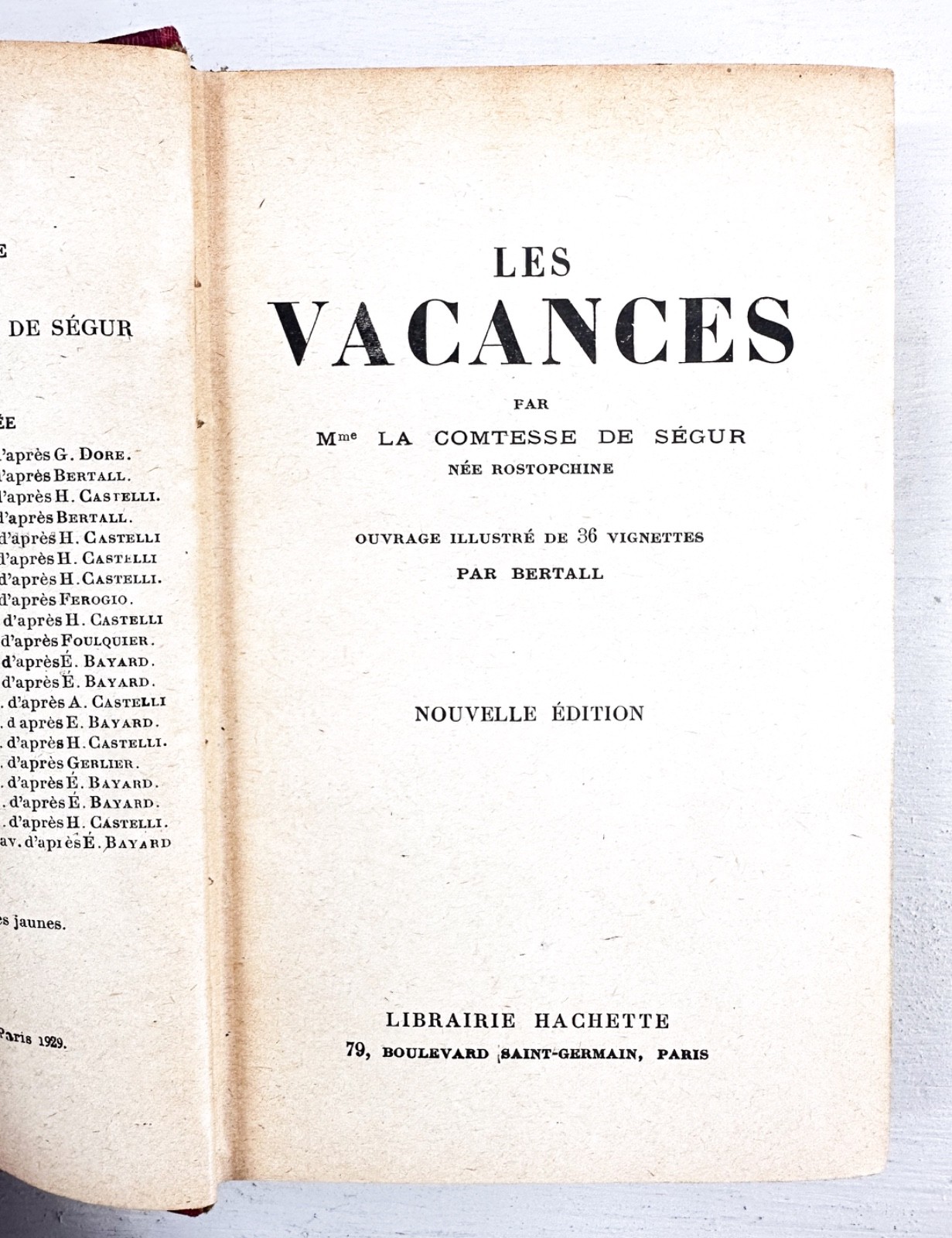 Les Vacances – Comtesse de Ségur Antique French Illustrated Children’s Book 1929