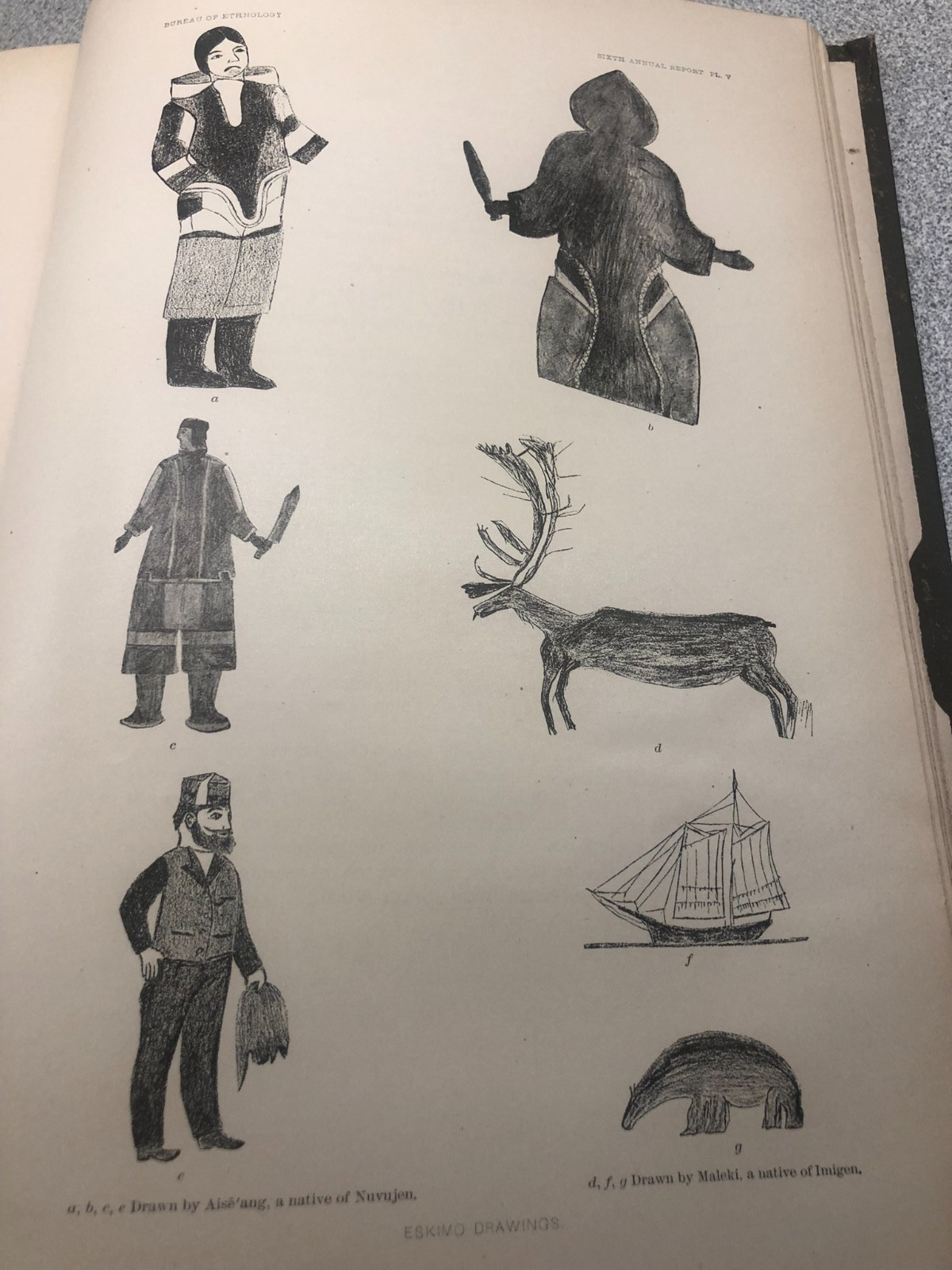Smithsonian 6th Annual Ethnology 1884-1885-Mayan Codices, NE Eskimo Tribes & Map