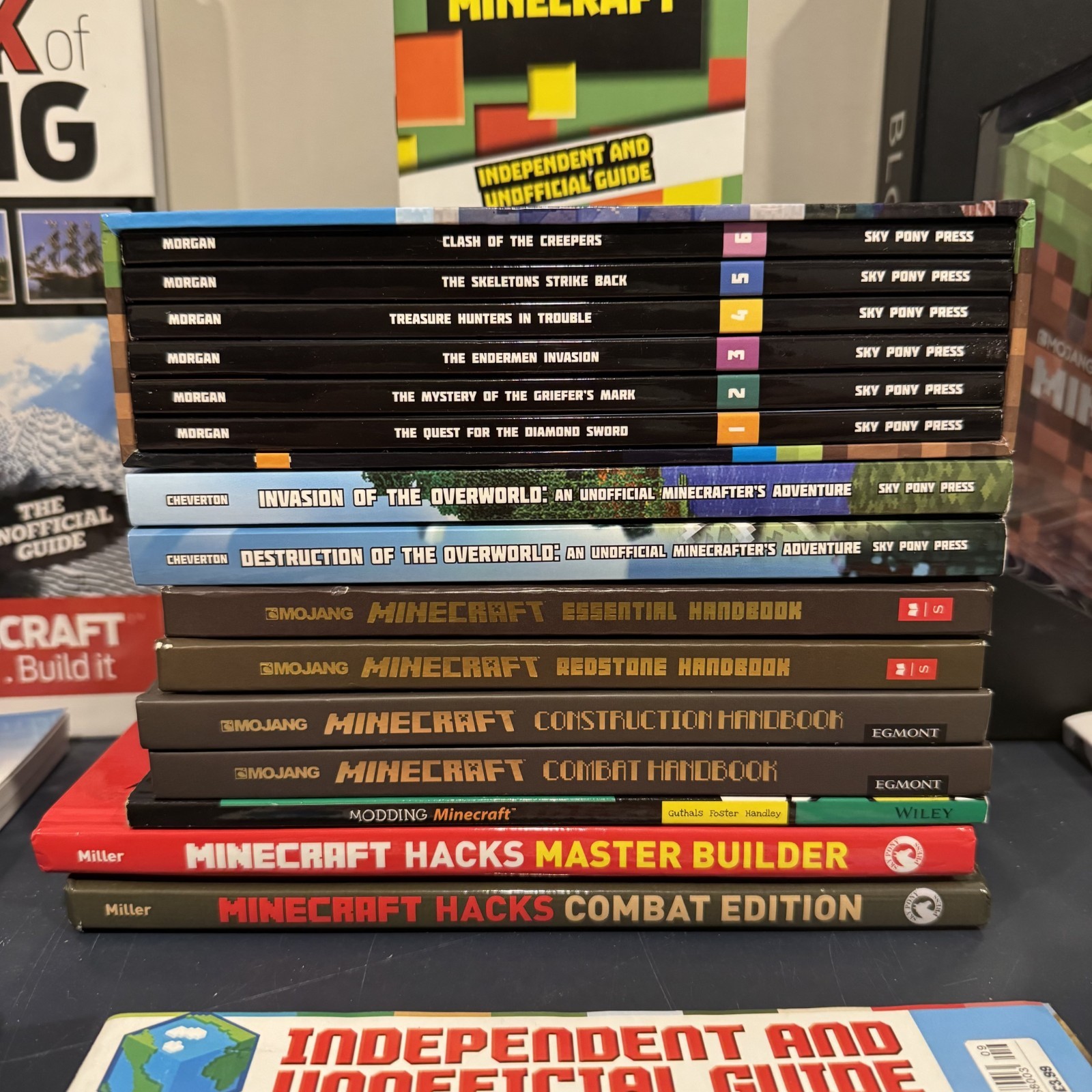 Lot of 25 Minecraft Books/Magazines | Includes Stories, Handbooks, and more
