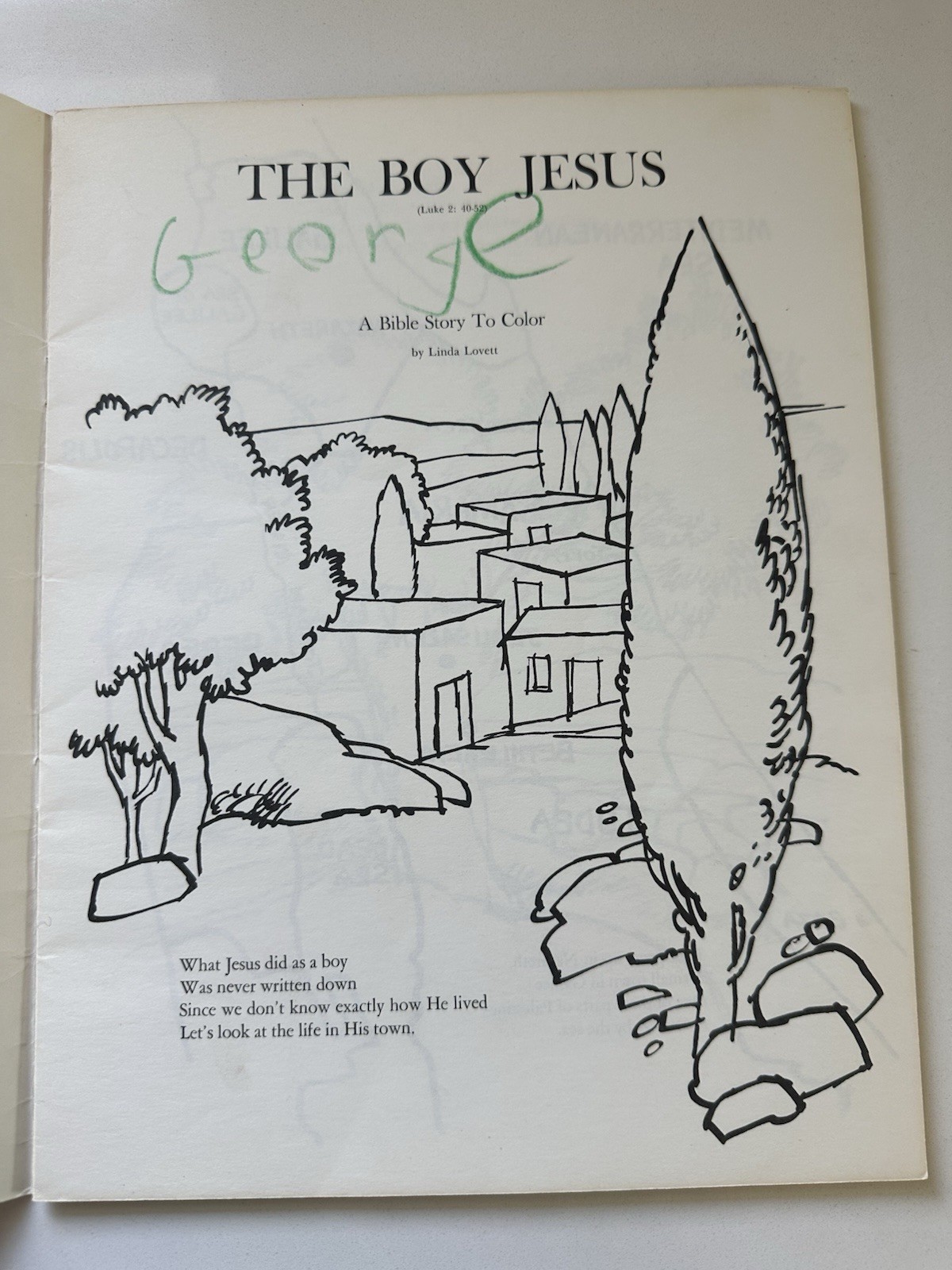 The Boy Jesus Linda Lovett Warner Press PB Coloring Book Illus Ages 4-8