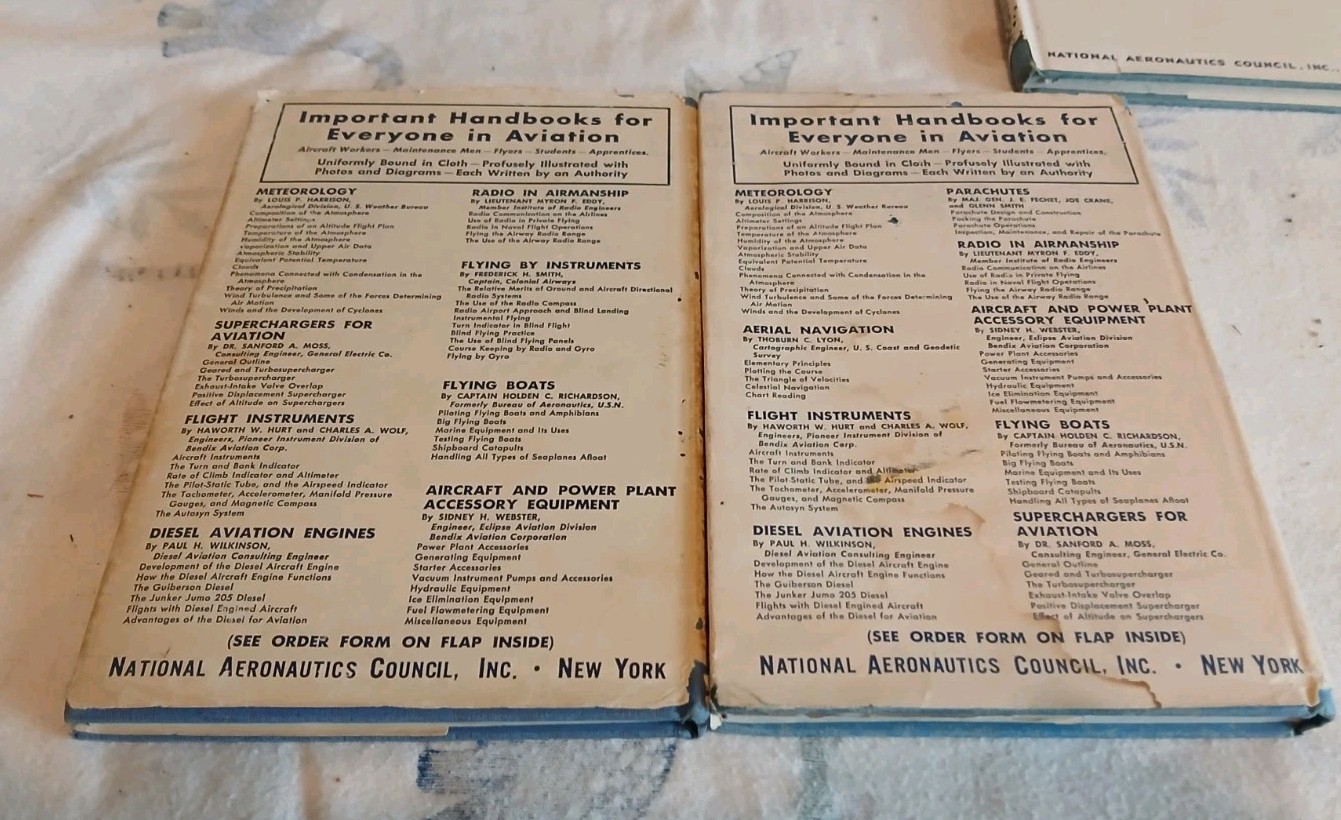 WWII National Aeronautics Council 1940s lot 10 books Diesel Aviation Engine Book