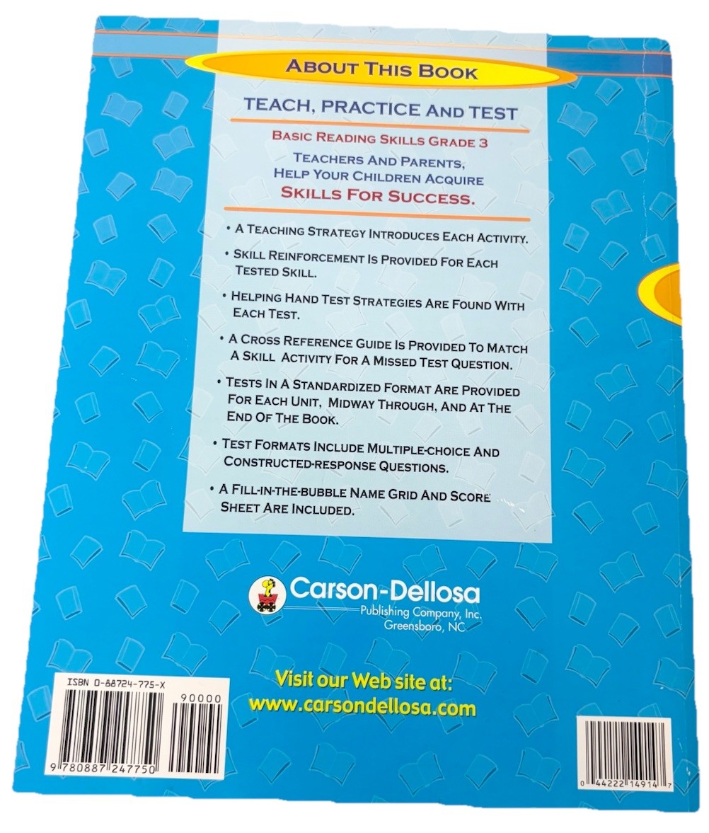3rd Grade Workbooks Teacher Resource Math Spelling Reading File Folders Lot of 4